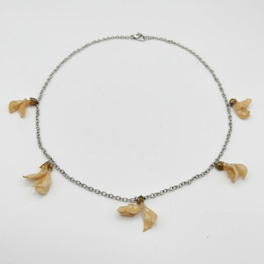 Gold acacia - Collier en pétales séchés