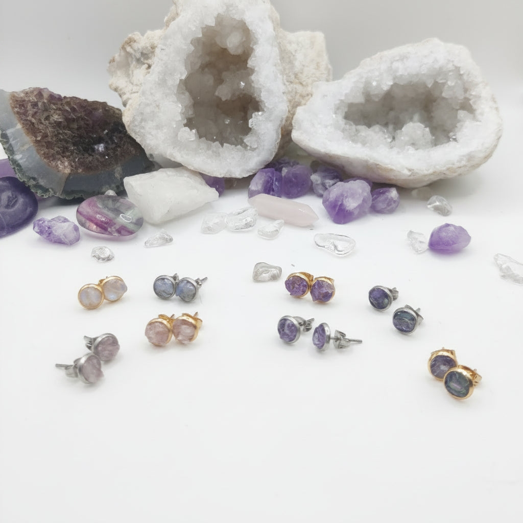 Eclat Nocturne - Boucles d’oreilles en pierre de lune