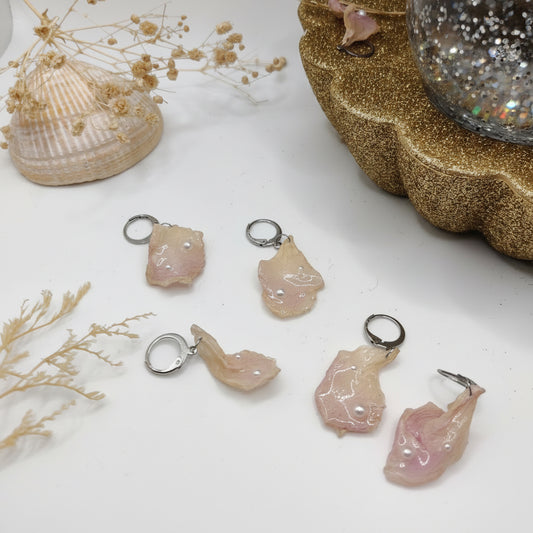 Sélénaé - Pendants de pétales séchés et perlés