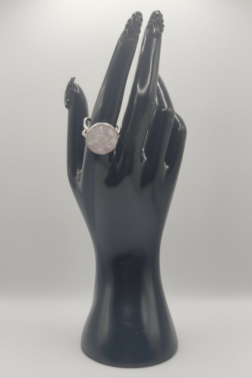 Cœur de Cristal - Bagues en quartz rose