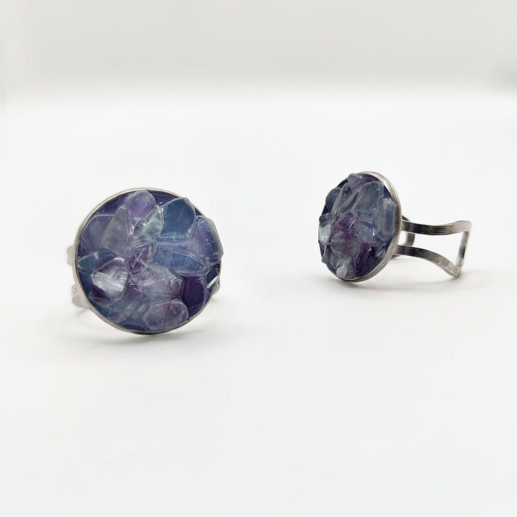 Fleur des Vagues - Bagues en fluorite