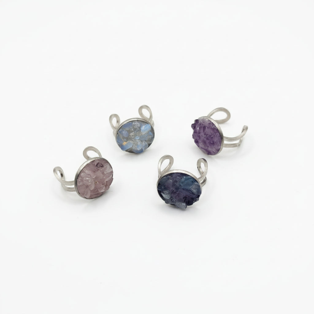 Fleur des Vagues - Bagues en fluorite