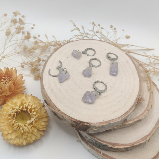 Fey Delphinium - Boucles d'oreilles en pétales séchés