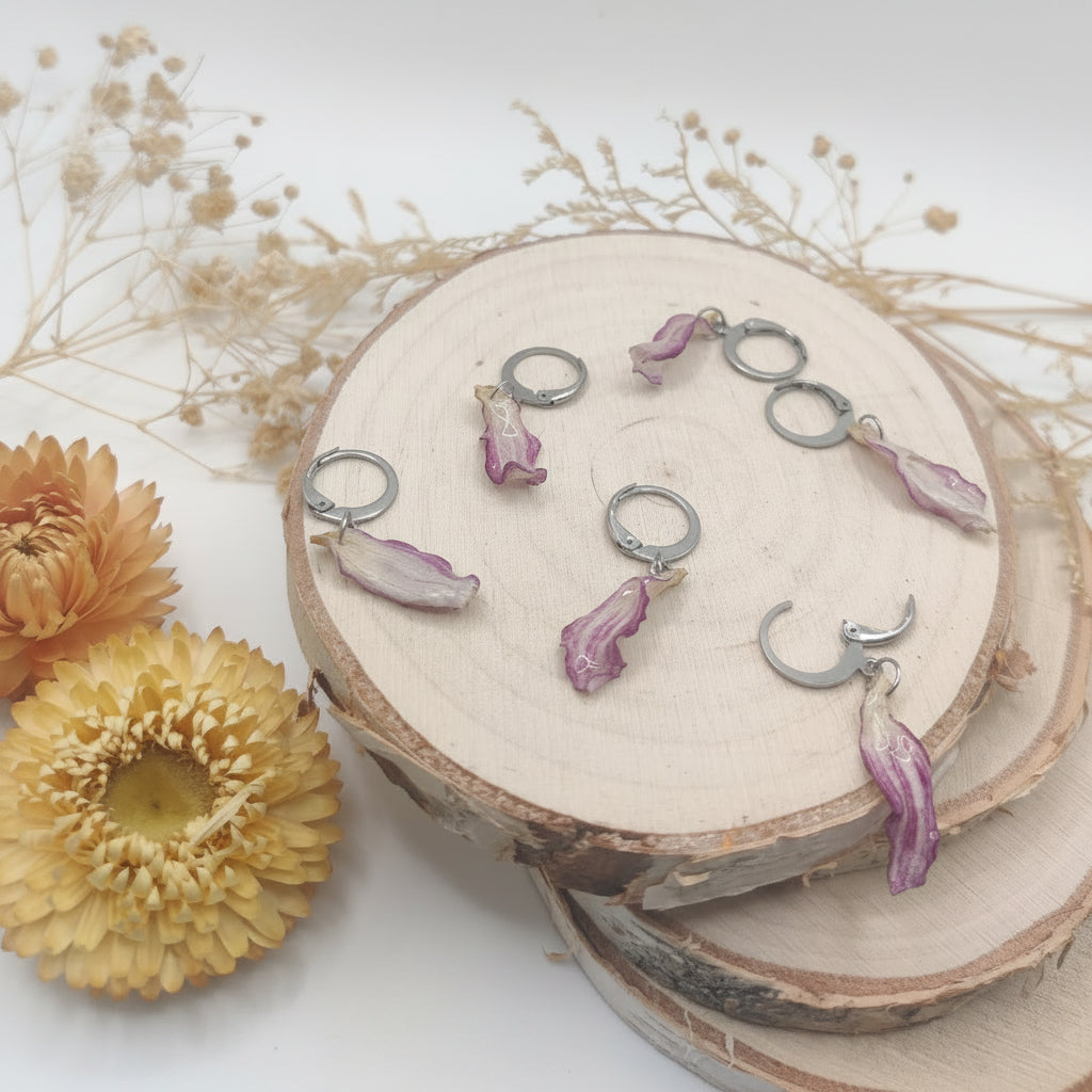 Fey Aster - Boucles d'oreilles en pétales séchés