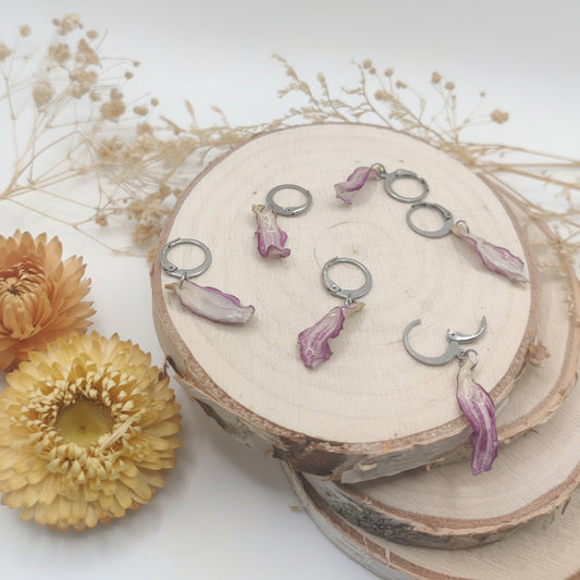 Fey Aster - Boucles d'oreilles en pétales séchés
