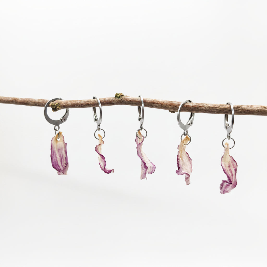 Fey Aster - Boucles d'oreilles en pétales séchés