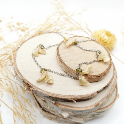 Gold acacia - Collier en pétales séchés