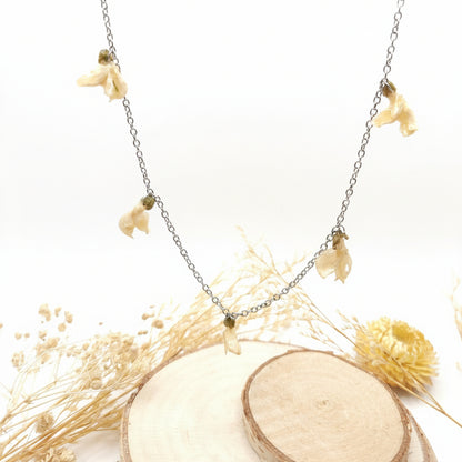 Gold acacia - Collier en pétales séchés