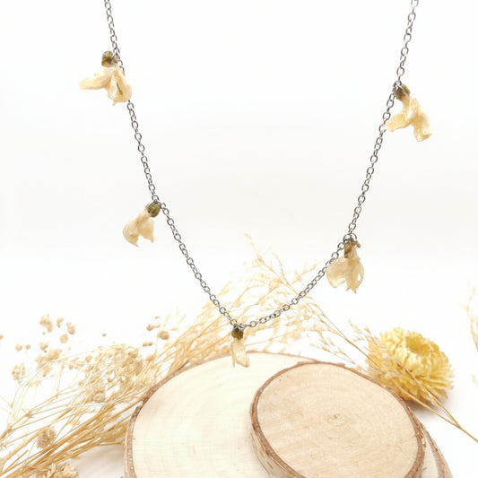 Gold acacia - Collier en pétales séchés