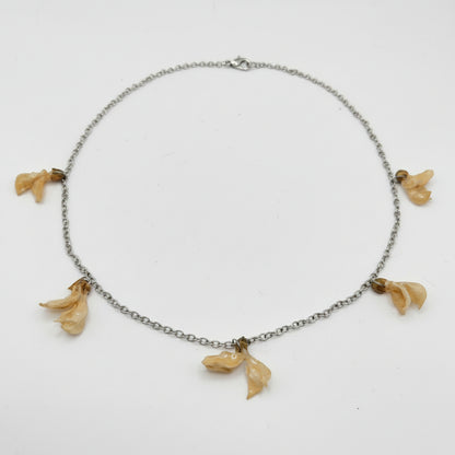 Gold acacia - Collier en pétales séchés
