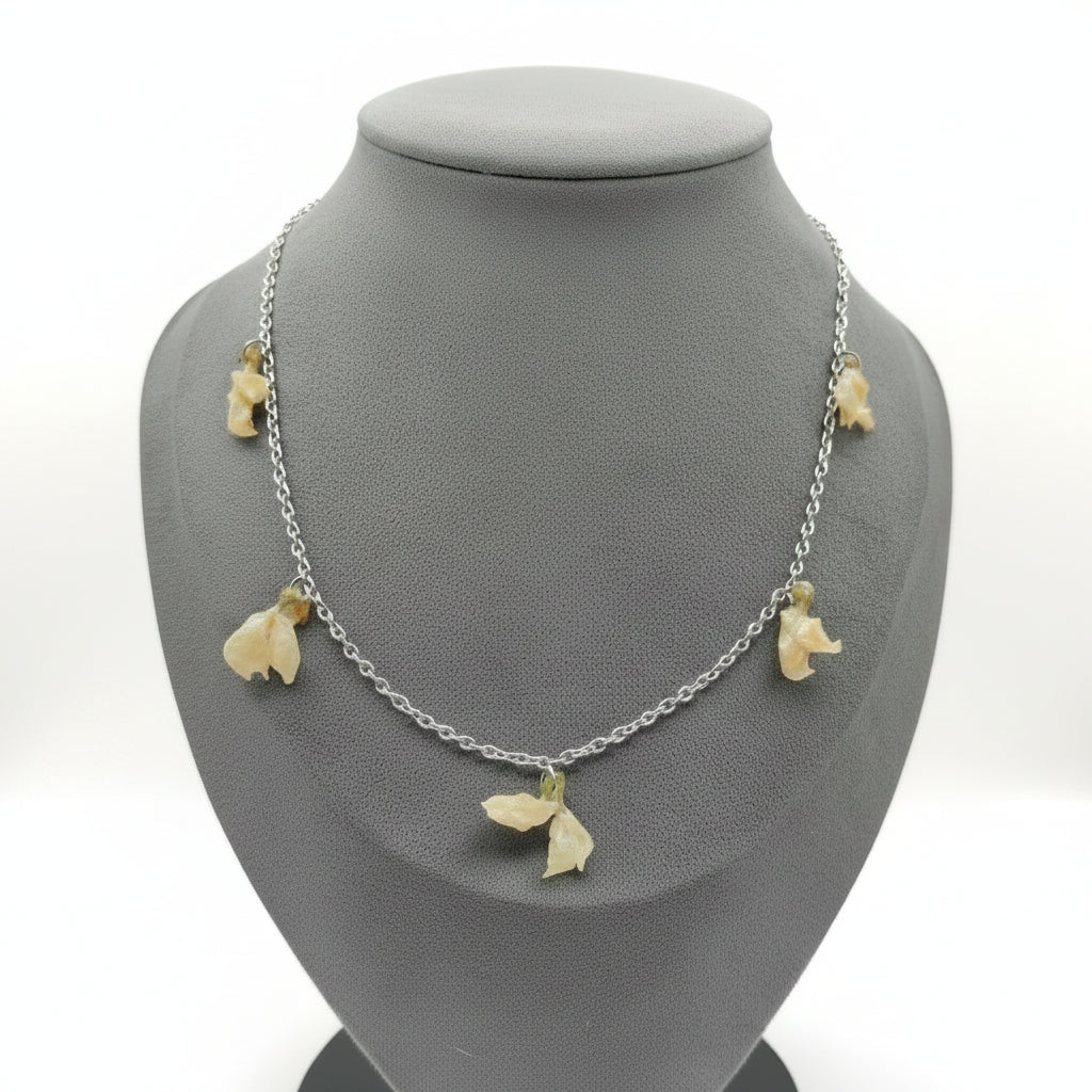 Gold acacia - Collier en pétales séchés