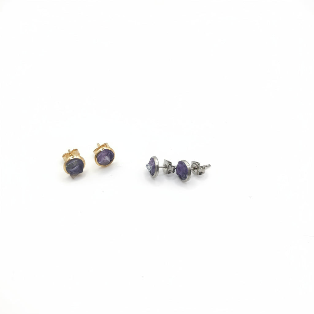 Pétales de Cristal - Boucles d’oreilles en fluorite